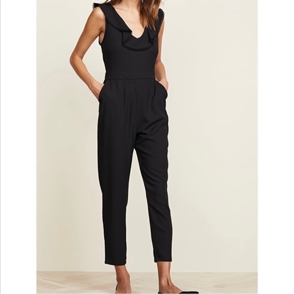 Cupcakes & Cashmere | NWT Black Lima Ruffles Jumpsuit Sz.4 - Picture 4 of 13